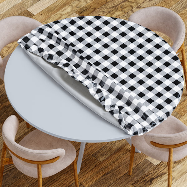 Oval Fitted Tablecloth - Oval Fitted Tablecloth with drawstring - machine washable good - indoor/outdoor Anderson Plaid fabric table cover